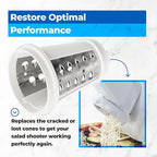 Shred Cone for Presto Regular Salad Shooter Models 02910 02980, Cheese Grater Replacement Parts for Shredding Cheese, Vegetables and Fruits (Square Plug)