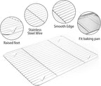 Stainless Steel Baking Sheet with Rack Set, Cookie Sheet with Cooling Rack, Set of 6 (3 Sheets + 3 Racks), Easy Clean