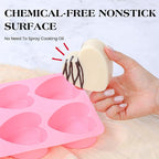 3 Inch Heart Shaped Silicone Molds for Chocolate, Candy, Gummy, Soap (Set of 2, Pink)