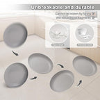 12 Pcs Unbreakable Deep Dessert Plates Set, 8 inch Reusable Plastic Wheat Straw Plates, Microwave and Dishwasher Safe Plate for Kitchen, Lightweight Plate for Dessert, BPA Free, 6 Colors