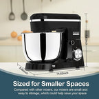 Household Stand Mixer with 6.5 Quart Bowl, Electric Food Mixer 10+p Speeds 660W, Kitchen Tilt-Head Bread Dough and Cake Mixers with Dough Hook, Whisk, Beater, Splash Guard and Egg Separator (Black)