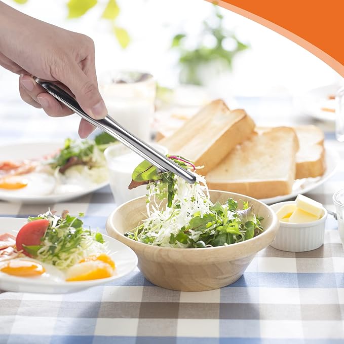 Serving Tongs Kitchen Tongs,Buffet Tongs, Stainless Steel Food Tong Serving Tong,small tongs 8 Pack(Sliver 9 Inch)