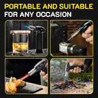 Cocktail Smoker Kit Butane Torch - Premium Quality Wood - Wooden Bar Smoker for Cocktails - Old Fashioned Cocktails, Whiskey or Bourbon, Drinks - Gift for Men