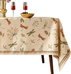 ISAENNE Designer Floral Linen Tablecloth Rectangular,French Off White Elegant Table Cloth,Washable Home Decor Tablecloths for Dining Thanksgiving Kitchen Christmas Party,55"*87"-Grace B