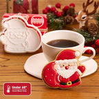 Flycalf Christmas Cookie Cutters Santa Gift with Plunger Stamps Holiday PLA Baking Accessories Cutter Molds Gifts Decorative Party 3.5" Kitchen Cake Supplies