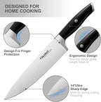 Knife Block Set, FIKSHOT Kitchen Knife Sets, High Carbon Stainless Steel Full Tang Knife set, Razor-Sharp Blade Rust Resistant, Professional Chef's Knife for Home Cooking (BLACK)