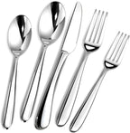 Heavy Duty Silverware Set for 6, 30 Piece Premium Stainless Steel Flatware Utensils Cutlery Set Including Steak Knife Fork and Spoon, Dishwasher Safe, Gift Package for Wedding Housewarming