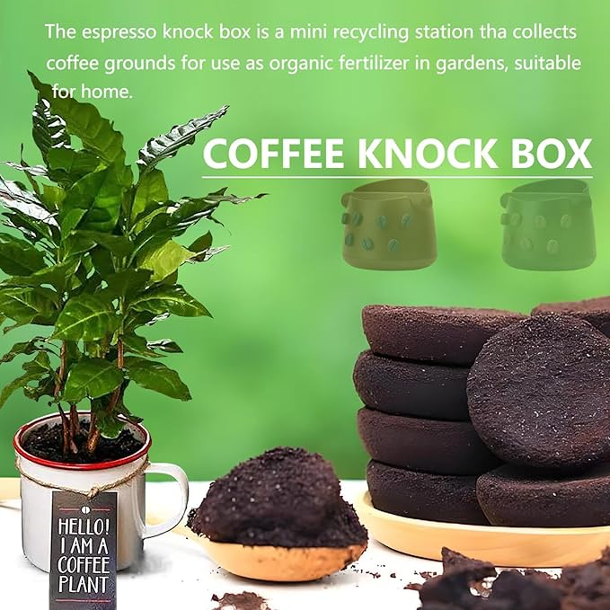 Coffee Knock Box, Espresso Knock Box with Barista Towels, Coffee Grounds Container Disposal,Removable Knock Bar and Non-Slip Base, Espresso Machine Accessories,Black, JDHAVMOS
