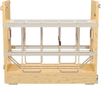 Rev-A-Shelf 8" Wooden Pullout Shelf Bakeware Organizer for Base Kitchen Cabinets with Soft Close and 100 Pound Ball-Bearings, 447-BCBBSC-8C