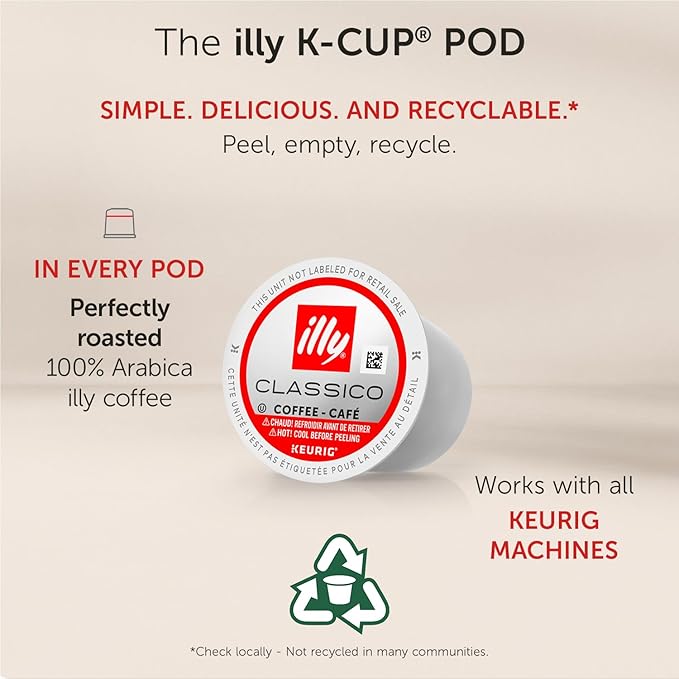 Illy Coffee K Cups - Pods For Keurig Machines – Classico Roast - Caramel, Orange Blossom & Jasmine - Mild, Flavorful & Balanced Flavor - No Preservatives – 20 Count