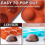 6 Holes Medium Semi Sphere Silicone Molds, 3 Packs Half Sphere Silicone Baking Molds for Making Chocolate, Cake, Jelly, Dome Mousse