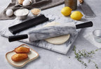 JEmarble Rolling Pin-Plastic Handles(White)(Premium Quality) Polished Surface 18-inch(10"Barrel) Genuine Stone Non-stick Save Effort Easy to Clean