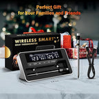 Meat Thermometer Wireless with 2 Probes, 800FT Bluetooth Digital Thermometer with Smart APP, Temp Precise Improved by 100%, Instant Read Food Thermometer with Alerts for Oven Smoker BBQ Grill