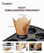 Katbite Tulip Cupcake Liners 200PCS, Muffin Baking Cupcake Liners Holders (newspaper)
