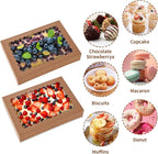 8pcs Cookie Boxes,14x10x2.5 Inch Large Bakery Boxes with Window for Pies Chocolate Strawberries Muffin Containers Donuts Pastry Dessert Tcoivs(Brown) (Brown, 14 * 10 * 2.5inch/8pcs)