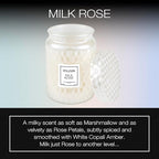 Voluspa Milk Rose, Large Candle Jar, 18 Ounce, 100 Hour Burn Time, Coconut Wax for Clean Burning, Handcrafted in The USA