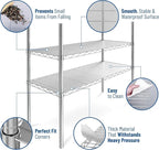 Shelf Liners for Wire Shelf System: Set of 5 in Graphite: 18 x 42 inch: Plastic Wire Shelving Shelf Mats