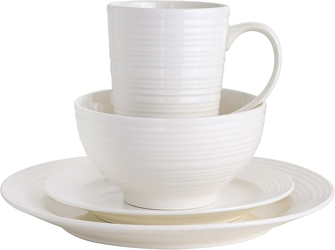 Gibson - 102504.16RM Gibson Home Amelia Court 16 Piece Dinnerware Set, White