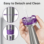 Immersion Blender Handheld Corded Hand Blenders Set 1100W, Trigger Variable Speed 5 in 1 Stick Emulsifier with Chopper, Whisk and Frother for Soup, Baby Food and Smoothies, Purple