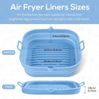 Silicone Air Fryer Liners Square - Reusable Airfryer Silicone Basket - Easy to Clean Air Fryers Silicone Pot for 5.8 to 8 Qt Air Fryer Baking Tray Oven Accessories, 8.5 Inch Large