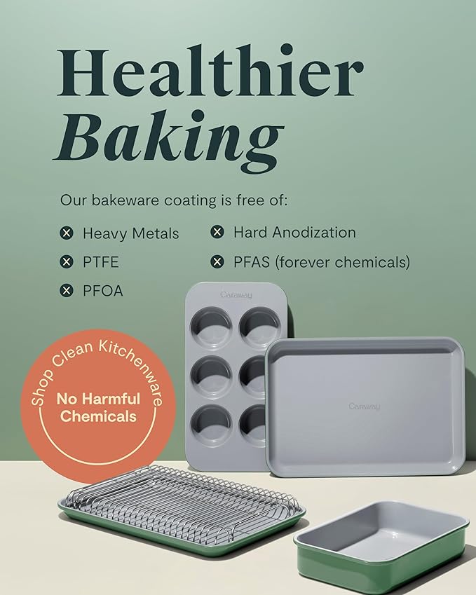 Caraway Nonstick Ceramic Small Baking Sheet (9x13”) – Non-Toxic, PTFE & PFOA Free – Oven Safe – Aluminized Steel Core – Mini Sheet Pan for Baking, Roasting & More - Slate