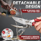 Huusk Kitchen Scissors All Purpose Detachable Poultry Shears with Serrated Edge Heavy Duty Cooking Scissors for Chicken Bone Turkey Fish Burgundy