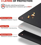 75 x 40 inch Under Grill Mats for Outdoor Grill, Double-Sided Fireproof Deck and Patio Protector Mat, Waterproof Oil-Proof BBQ Floor Pad Indoor Fire Pit Fireplace Mat