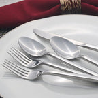 Alata Cube 40-Piece Forged Stainless Steel Flatware Set Cutlery Set, Silverware Set Service for 8, Mirror Finish, Dishwasher Safe