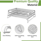 21" 3-Tier Foldable Sliding Jerky Racks for Traeger, Pit Boss, GMG, Camp Chef and More Smoker Grills, 830"² Cooking Space Expansion Accessory for Barrel Pellet Grills