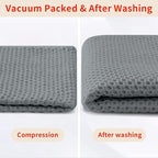 Homaxy 100% Cotton Waffle Weave Kitchen Dish Towels, Ultra Soft Absorbent Quick Drying Cleaning Towel, 13 x 28 Inches, 8-Pack, Grey