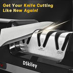 Professional 3-stage Electric Knife Sharpener for Kitchen Knives, with 100% Diamond Abrasive 20° Precision Angle Guide, Quickly Sharpening, Repairing/Restoring/Polish Blades (Black)