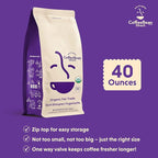 Coffee Bean Direct Organic Fair Trade Dark Ethiopian Yirgacheffe, Whole Bean Coffee, Dark Roast, 2.5 Pound Bag (Pack of 1)