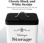 Amici Home Antique Shoppe Metal Canister | Dry Food Storage Container | Push Top Lid | 208 Ounce Capacity | Vintage Square Canister for Kitchen Countertop