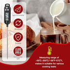 6 Pcs Meat Food Thermometer Food with Probe Water Liquid Instant Read Digital Thermometer Kitchen Cooking Supplies for Cooking BBQ Milk Yogurt (Red,Black)