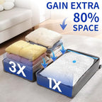 SZO 10 Pack Vacuum Storage Bags (5 Large/5 Medium),Durable & Reusable Storage Bags,Vacuum Seal Bags For Clothing Travel, Space Saver Bags For Luggage, Blankets,Bedding,Moving Bags（No Pump Include）