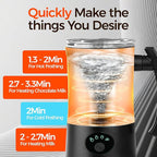 Milk Frother, 4-in-1 Electric Milk Steamer, 11.8oz/350ml Large Capacity for Auto Warm/Cold Foam, Heating Milk for Coffee, Latte, Macchiato, Cappuccino, Hot Chocolate (Black)