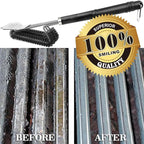 GRILLART Grill Brush and Scraper BBQ Brush for Grill, Safe 18" Stainless Steel Woven Wire 3 in 1 Bristles Grill Cleaning Brush, BR-4516