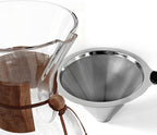 AGOGO Pour Over Coffee Maker Glass - 6/8/10 Cup Barista Kit with 304 Stainless Filter for Home, Office, Camping, Cafes - Easy Clean Coffee Dripper Set (Rag&Brush Included) (8 Cup/28 oz)