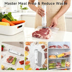 Compact Vacuum Sealer for Food (Vacuum Sealer Machine + 20 Reusable Vacuum Bags), Powerful Handheld Vacuum Sealer Machine, Seal Food 6X Fresh Longer, Portable & Wireless, Easy-Clean