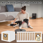 12 Pack L60 L50 Dust Bags Compatible with Eufy L60 SES, L50 SES Robot Vacuum Self-Empty Station, Upgraded 3 L Large Vacuum Replacement Bags