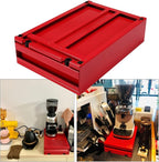 Large Size Espresso Coffee Knock Box Drawer, Stainless Steel Pull-Out Style Coffee Grounds Powder Container Bin for Cafes Restaurant Home Bar, 14.96 x 10.03 x 3.93 inch (Red)