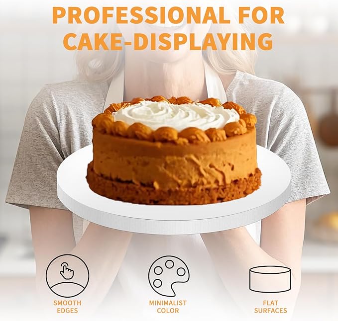 10pcs 16inch Food Grade Cake Rounds,1/2" Thick Cake Base Sturdy Multiple Layers of Corrugated Cardboard for Heavy or Multi Layer Cakes, Pastry, Display (16inch/10pcs)