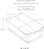 BINO Stackable Multi-Use Storage Organizer Bins, Plastic , BPA-Free, THE STACKER COLLECTION For Pantry / Home Organization, Fridge / Freezer Organizer - 8 Pack