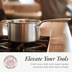 Made In Cookware - 4 Quart Stainless Steel Saucepan with Lid - 5 Ply Stainless Clad Sauce Pan - Professional Cookware - Crafted in Italy - Induction Compatible