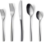 Matte Silverware Set, 18/10 Stainless Steel Satin Flatware, Modern Brushed Finish Cutlery, Dishwasher Safe & Durable, Built to Last (60-Piece, Sleek)