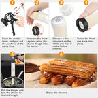 Churro Maker Kit, Hollow Churro Machine, Churro Maker Gun with Piping Bag and 2 Cleaning Brushes, 5 Nozzles for Various Shapes, Máquina para Hacer Churros, Perfect Gift