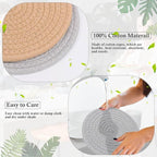 Billbotk 7" Trivets for Dishes, Pots and Pans, 4 Heat Resistant Hot Pads, Pot Holders for Kitchen, Plate Mats for Kitchen Decor (Gray & Brown)