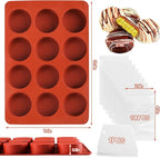 Mity Rain Silicone Chocolate Bar Molds - Round, Fix Pistachio Cream Filling, Dubai Candy Bar Molds with Scraper & Bags (1pc)
