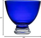 Barski Beautiful Handmade Glass Round Footed Bowl, Cobalt, 9.5" D (9.5 Inches Diameter), Made in Europe