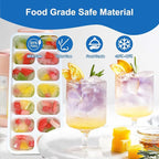 Ice Cube Tray, Ice Cube Trays for Freezer 3 Pack with Lids, Ice Tray Easy-Release, Ice Trays for Freezer Stackable, Silicone Ice Cube Tray for Drinks, Coffee - BPA-Free and Odor-Free